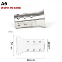 51mm 60mm 범용 오토바이 슬립 온 DB 킬러 촉매 소음기 소음 제거기 배기 흐름 모토 이스케이프 머플러, 13 A6-60MM