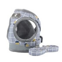 애견용품 체크 바운드 애견 하네스, 그레이