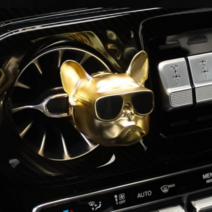 레드썬 차량용 방향제 캐릭터 블랙머스크향, 메탈 불독 골드 무광 NO.P06, 1개