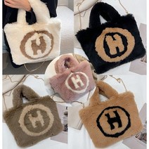 페이크퍼 밍크가방 H로고 토트 크로스백 5color / 퍼가방 겨울 털가방