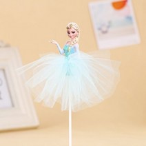 다양한 공주 생일 파티 장식 케이크 토퍼 21cm 엘사 백설공주 소피아 신데렐라, 01.1pack-Flag A