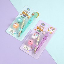 1+1 쪼꼬미친구들 피규어 컴퍼스 + 연필세트, 2000쪼꼬미친구들피규어컴퍼스세트 1＋1