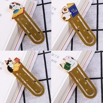 예쁜 귀여운 메탈 금속 북마크 북클립 책갈피 책꽂이, 본상품선택, 4책갈피-녹색책고양이