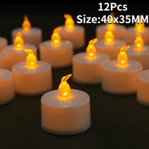 밀랍초 천연 기도 초12/24Pcs 깜박임 원격 및 제어 촛불 전기 Flameless Tealights 발렌타인 데이 장식, 08 F Yellow Light