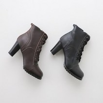 비비 8cm 심플 베이직 가죽 워커 힐
