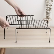 Threeofus 다용도 주방 길이조절 선반 싱크대 냄비 접시 정리대, 3개, 심플 블랙