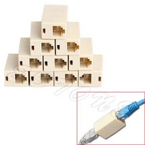 10pcs RJ45 CAT5 커플러 플러그 네트워크 LAN 케이블 Extender 커넥터 어댑터 새로운, 하얀색