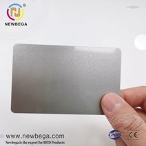 PVC 카드 인쇄용 금속 배경 카드 열 ID 프린터용 크기 85.5x54x0.76mm 10 개, Silver Card