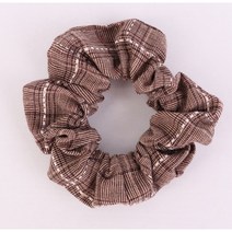 글렌 스티치 곱창머리 끈 헤어 밴드 자수 스크런치 슈슈 고무줄