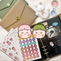 초음파 앨범 토끼띠 용띠 태명 스티커 태교 태아 다이어리, 토끼_스티커만9종(앨범x)