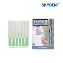SKYDENT 006 일자형 치간칫솔 6개입 6가지 사이즈 휴대용 치과전용 치간치솔 I형 스카이덴트 임플란트 교정장치 교정용 교정 관리 치솔 칫솔, SSS