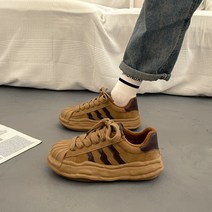 핫한 통굽 운동화 대디슈즈 여 추동절기 ins 트렌드 2022 녹는 조개머리 작은 흰신발