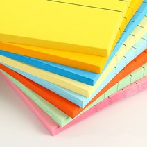 강력 점착 줄있는 라인 메모지 큰 사이즈 100매 접착 메모지, 5세트