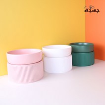 애구애구 강아지 밥그릇 고양이 식탁 아티스틱 세라믹 식기 1구, 2구, 그린