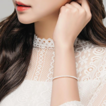 [골드팡] 14k 밀키 스와로브스키 진주 팔찌 3mm
