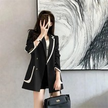 꽃소담 여성 봄가을 배색 정장 자켓 빅사이즈QQA1518