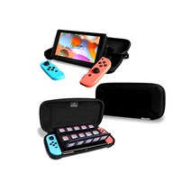닌텐도 스위치 OLED 파우치 케이스 낙하방지 흡착패드 하드케이스, 닌텐도 파우치 블랙, 1개