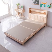 [인트리] 편백나무 LED 평상침대 퀸 프레임, 단품