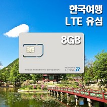 한국여행유심 KT통신망 30일 데이터전용, 30일 LTE 8GB