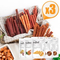 한입뚝딱 프리미엄 강아지 애견 져키간식 모음 x3, 11.치즈소시지 255g x3개