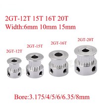 2GT 12 15 16 20 톱니 타이밍 풀리 보어 3.17/4/5/6/6.35/8mm GT2 벨트 폭 6mm 10mm 3D 프린터 CNC 부품, 05 16 Teeth Bore 4mm_01 6mm