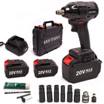 우스틴스 충전임팩드라이버 본체 토크580N.m 무단변속 충전임팩렌치, 1세트