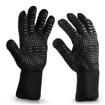 뜨거울때장갑 디자인 초고열 바베큐 실리콘 그립 내열장갑 주방장갑 주방내열장갑, 블랙