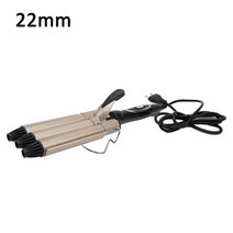 물결 고데기 아이롱 롤 웨이브 볼륨 Sonofly 22mm 트리플 배럴 헤어 컬러 에그, 22mm블랙, 일본어