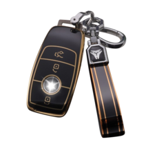 굿카굿즈 벤츠 골드라인 스마트 키케이스 키홀더, 유광블랙, B타입
