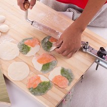 반죽 밀가루 만두피 칼국수 테이블 고정 식 원목 밀대, 플러스 사이즈 스테인리