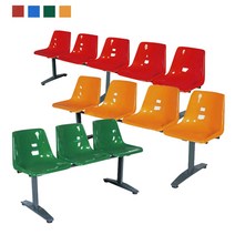 이동형-연결 장의자-높은등받이 3인/4인/5인 벤치형 휴개실 야외, 3인용, 파랑