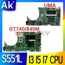S551LN 4GB RAM I3 I5 I7 C GT740M GT840M G ASUS K551L K551LB K551LN S551L S551LB R553L 노트북 마더 보, CHINA_GT840M I7-4th Gen 4G