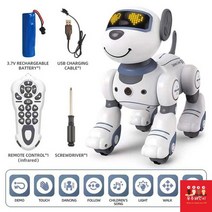 로봇 강아지 아이보 인공지능 애완용 재미 있는 RC 전자 개 스턴트 장난감 음성 명령 프로그래밍 가능한 터치 감지 음악 노래 장난감 어린이, Blue