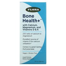 플로라 Bone Health with Calcium Magnesium and Vitamins D & K Liquid 8 fl oz 236ml