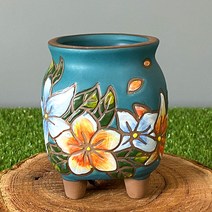 다육맘 수제화분 꽃담분15, 청록