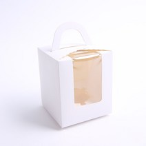 머핀상자 포장 컵케이크 쿠키 투명창 상자 (10장), 1구-화이트(10장)