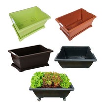 흙쟁이 채소밭화분 2호 채소재배 베란다텃밭 플라스틱화분 홈가드닝 대형화분 받침, 화분, 밤색 1개