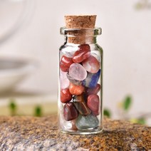 홈 인테리어 1 pc 천연 크리스탈 유리 병 홈 장식 치유 돌 자연 광택 돌 행운의 병, 60x22mm, 컬러 크리스탈