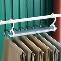 리씨상점 다용도 접이식 6단 바지걸이, 블루, 1개