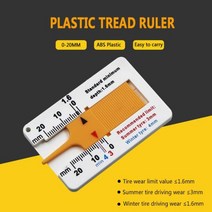 자동 휠 트레드 깊이 측정기 0-20mm 표시기 눈금자 플라스틱 게이지 타이어 도구, 푸른, 01 A