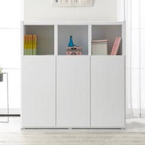 [포스트모던] 셀럽 120cm 3단 도어형 책장, 색상:메이플