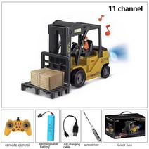 부품 원격 제어 자동차 RC 지게차 굴삭기 덤프 트럭 불도저 전동 선물, 01 11CH-Forklift 1