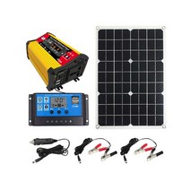 태양광발전기세트 태양광발전기 110V/220V 태양 전지 패널 시스템 12V 18W 30a 충전 컨트롤러 4000W 자동차 태양광 인버터 키트 완전한 발전, [02] 110V