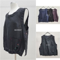 영앤클래시 여름 할머니조끼 꽃 자수 옆 트임 마 조끼 올리졸리3A3M43