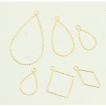 펜던트귀걸이 고퀄 구리 진짜 금을 도금함 꽃무늬 물방울 DIY 맨몸 정 사각형 걸이용품 악세사리 4930077414, #4 하나 값