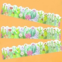 GIANTRUMP 884877 Watercolor Cactus DieCut Bulletin Board Borders Trim for Classroom Decoration 36 Fe