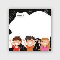 피에스준 예쁜 떡메모지 디자인 모음 메모지, 1개, 떡메 091. 키즈 메모 디자인