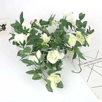 가든 아치 정원 16/9 머리 흰색 꽃 화환 장미 끈 포도 나무 인공 웨딩 아치 정원 Mariage, 05 16 head white