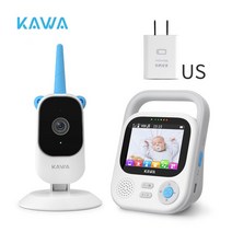 베이비모니터 스마트홈 펫 강아지 카메라 CCTV KAWA-2K 베이비 모니터 전자 나이트 비전 비디오 인터폰 24 시간 녹화 재생 4 배 줌 1300ft 범위 울음 경고 S5, [02] US Plug