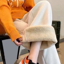 여성 겨울 뽀글이 후리스안감 밴딩 골덴 팬츠 기모 벨벳 코듀로이 통바지 도톰